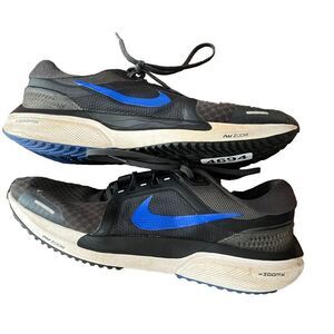 Nike Air ZoomX Vomero 16 Mens Racer Black Blue Running Shoes 11 Lace Up Athletic